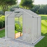 ONBEST stabiles Aluminium Gewächshaus mit Dachfenster – Garten Frühbeet ideal für die Anzucht...