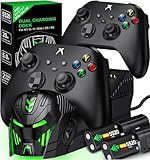 GAMSINGY Xbox Controller Akku Ladestation für Xbox One/Xbox Series X&S Controller, 2x5520 mWh...