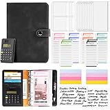 A6 Budget Binder mit Taschenrechner Budget Planner Deutsch, Lederbudget Binder Geld Organizer mit 12...