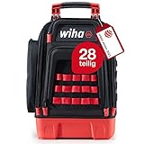 Wiha Elektriker Werkzeugrucksack 28-tlg. I mit Elektriker Grundausstattung I stabiler Standboden I...