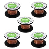 WANGCL 5 Rollen Kupferlackdraht 0,1 mm X 15 m Kupferdraht Lackdraht Reparatur für Transformatoren...