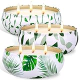 Citronella Kerze Outdoor Groß 36oz, 3 Wicks Soja Wachs Zitronengras Kerze Set, 240H Brennzeit...