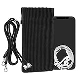 kwmobile Handytasche für Smartphones XXL - 7' Handy Tasche - Cord Handy Hülle Schwarz mit Kordel -...