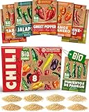 ZenGreens® - Bio Chilisamen im 8er Set - 8 Chili Samen für den einfachen Anbau im Garten, Balkon...