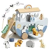 Joyreal Arche Noah Holz - Taufgeschenke für Mädchen Jungen Kinder, Geschenk Taufe, Montessori...