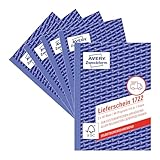 AVERY Zweckform 1722-5 Lieferschein (A6, 2x40 Blatt, selbstdurchschreibend mit farbigem Durchschlag,...