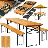 KESSER® Bierzeltgarnitur 3 teilig Gartenmöbel-Set | Klappbar 170 x 46 x 75cm | 2X Bierbänke 1x...