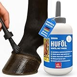 EMMA Huföl Pferde mit Pinsel 480 ml Huffett Pferde I Hufbalsam für Pony mit Wallnussöl I Huföl...