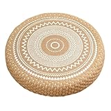 Meditationskissen, rundes Strohgeflechtkissen, Bodensitzkissen, Boho-Möbel, Heimdekor-, Yoga-Kissen...