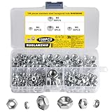 158 STK M4 M5 M6 M8 Muttern, Sechskantmuttern, DIN 934 Standard A2 V2A Edelstahl Sicherungsmuttern,...