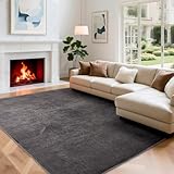 Wohnzimmerteppich, Kurzflor Teppiche Wohnzimmer Deko Flauschiger Weich Waschbarer & Anti-Rutsch...