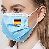 Deutsche Marke Masken Mundschutz,Einwegmasken,Chirugische OP-Masken nach EN 14683 IIR (50 Stück)