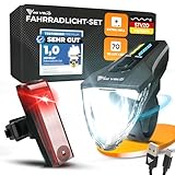 MIVELO Fahrradlicht Set LED I Fahrradlicht StVZO zugelassen - USB aufladbar & wasserdicht I Fahrrad...