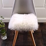 QINGLOU Faux Lammfell Schaffell Teppich (45 x 45cm) Wohnzimmer Schlafzimmer Kinderzimmer/Als Faux...