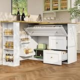 BXEYXE Ausziehbarer Bartisch mit Stauraum(138-204×39×105cm), Küchenschrank, Sideboard mit...