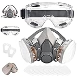 Faburo Atemschutzmaske Staubschutzmaske Gasmaske mit 1 Schutzbrille, Schutzmaske Atemmaske...