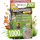 TerraUno Premium Herbstdünger Rasen, Rasendünger Herbst mit 100 Tage Langzeitwirkung, 20 kg für...