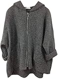 K-Milano Damen Jacke Wolljacke mit Kapuze, Made IN Italy