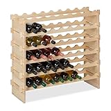 Relaxdays Weinregal, für 48 Weinflaschen, stapelbares Flaschenregal, HxBxT 73 x 82 x 25 cm,...