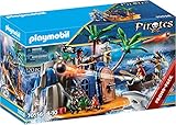 PLAYMOBIL Pirates 70556 Pirateninsel mit Schatzversteck und schwimmfähigem Boot, Für Kinder von 4...