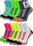 sesto senso Sport Socken Damen Herren 6 Paar Bunte Sportsocken Laufsocken Graphit Grau Grün Neon...