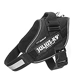 IDC Powergeschirr, L, Schwarz - Reflektierendes Hundegeschirr mit Logo-Feld, verstellbar,...