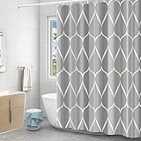 GERUIKE Wasserdichter Textil Duschvorhang 180x200 cm, Waschbares Duschvorhangs-Set mit 12 Haken,...