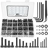 1185Stk M2 M3 M4 M5 Zylinderschrauben mit Innensechskant Schrauben Set, Kohlenstoffstahl...