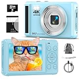 4K 64MP Digitalkamera mit 32 GB TF-Karte, Autofokus Fotoapparat mit 16X Digitalzoom Tragbar...