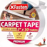 XFasten Doppelseitiges Teppichklebeband für Flächenteppiche, rückstandsfrei, 2 Zoll x 30 Yards...
