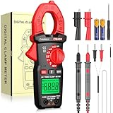 CAMWAY Stromzange, Digitales Strommessgerät AC Strom 600A 4000 Counts True-RMS Zangenmultimeter,...