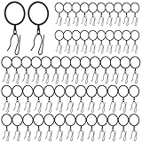 Vorhangringe aus Metall, rostfreie Vorhanghaken, dekorative Vorhangstangen-Clips, vielseitige...