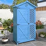 Garten Aufbewahrungsschuppen, Werkzeughaus aus Tannenholz, 90 x 56,5 x 175,3 cm, wetterfest, mit...