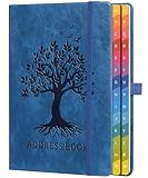 Adressbuch mit farbenfrohen alphabetischen Registerkarten (21,3 x 14,8 cm) - Hardcover-Telefon- und...