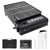 Camping Grillset Camping BBQ Set tragbarer Kassettengrill mit Grillrost, Grillpfannen-Clip –...