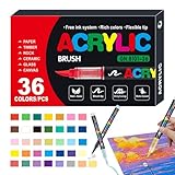 Lackmarker – Acryl-Pinsel-Marker | Stift für künstlerische Malerei, Acrylmarker-Set für...