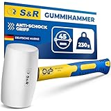 S&R Gummihammer weiß 45 mm, 230 Gr, mit rutschfestem stoßdämpfendem Fiberglasstiel, keine Spuren...