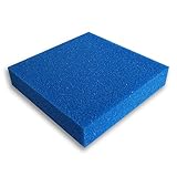 Wiltec Filtermatte Schaumstoff 50 x 50 x 10 cm grobe Porung 10 ppi für Teichfilter Aquarienfilter...