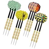 LDERFIV 12 Stück Dartpfeile Metallspitze Dart Pfeile Steel Darts Flights Steeldarts Steel...