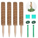 Cecaylie 10 Stück 40cm Moosstab Pflanzstab Kokos für Kletterpflanzen Natürlicher pflanzstab...