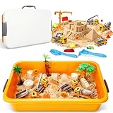 ZUSUZU Magic Sand Für Kinder,Magic Sand Set Spielsand Baustelle Kinder Koffer Spielsand für...