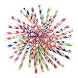 100 Stück Papier Strohhalme, Einweg Abbaubarkes Papier Trinkhalme, Cocktail Farbe Kreative...