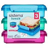 Sistema Lunchbox Sandwichbox | stapelbare und luftdichte Vorratsdose mit Deckel | gemischte Farben |...