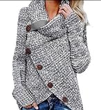 Strickjacke Damen, Damenmode Rollkragenpullover Asymmetrischer Pullover Strickjacke Langarmpullover...