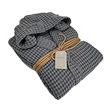 Generico Fazzini Bademantel Waffelpiqué mit Kapuze Nektar 100% reine Baumwolle 52 Blei Größe L/XL