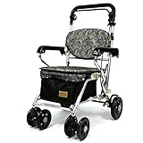 HIGOH Handcart, Trolley Walker Für Senioren Rollator 4 Räder Walking Rollator, Faltende Ty...