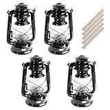 4er-Set Retro Öllampen – mit Docht, ohne Strom nutzbar – wetterfest & stilvoll – 24cm hoch...