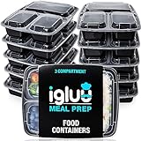 [10er Pack] 3-Fach Meal Prep Container Von Igluu - Essensbox, Lunchbox Mikrowellengeeignet,...
