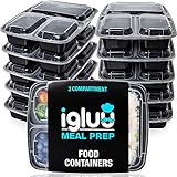 [10er Pack] 3-Fach Meal Prep Container Von Igluu - Essensbox, Lunchbox Mikrowellengeeignet,...