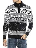 Red Bridge Herren Strickpullover Norweger Pullover Stehkragen Navyblau XL